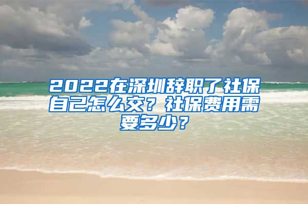 2022在深圳辞职了社保自己怎么交？社保费用需要多少？