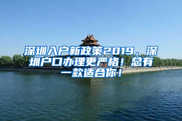 深圳入户新政策2019，深圳户口办理更严格！总有一款适合你！