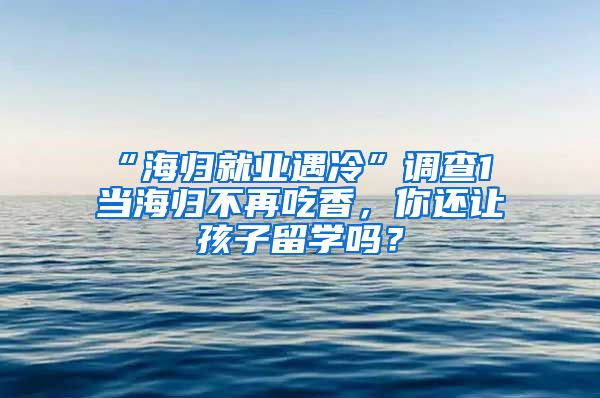 “海归就业遇冷”调查1 当海归不再吃香，你还让孩子留学吗？