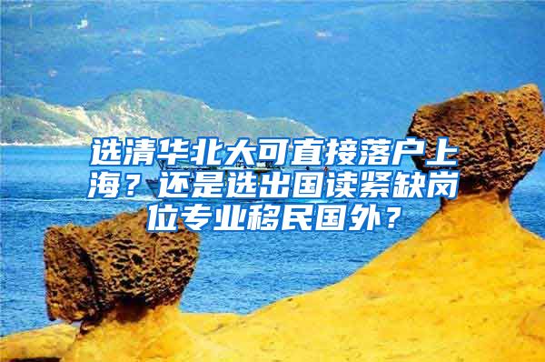 选清华北大可直接落户上海？还是选出国读紧缺岗位专业移民国外？