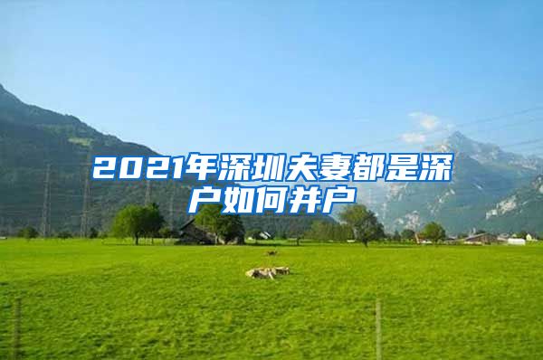 2021年深圳夫妻都是深户如何并户