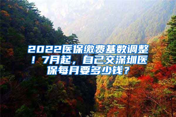 2022医保缴费基数调整！7月起，自己交深圳医保每月要多少钱？