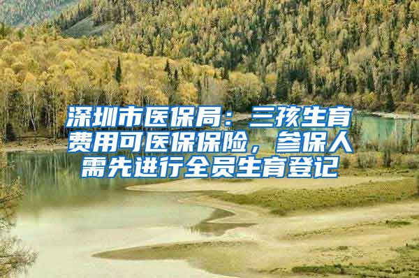 深圳市医保局：三孩生育费用可医保保险，参保人需先进行全员生育登记