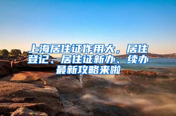 上海居住证作用大，居住登记、居住证新办、续办最新攻略来啦