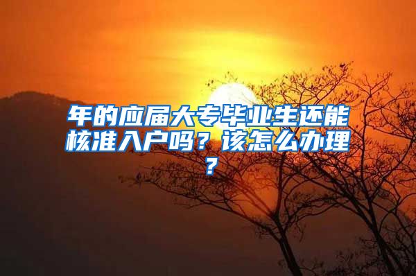 年的应届大专毕业生还能核准入户吗？该怎么办理？