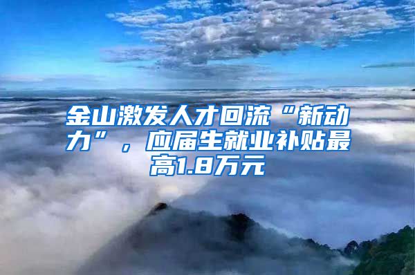 金山激发人才回流“新动力”，应届生就业补贴最高1.8万元