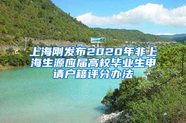 上海刚发布2020年非上海生源应届高校毕业生申请户籍评分办法