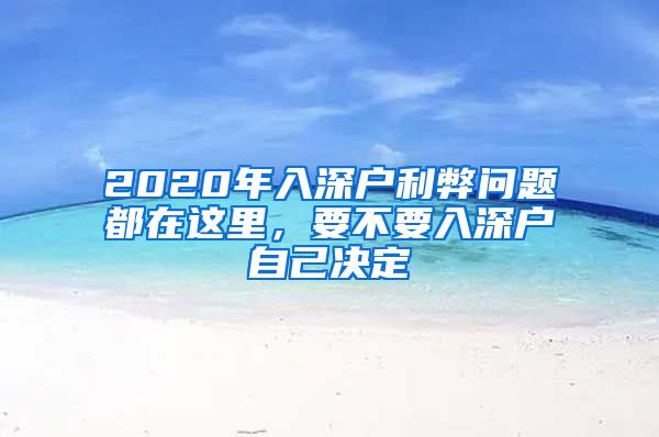 2020年入深户利弊问题都在这里，要不要入深户自己决定