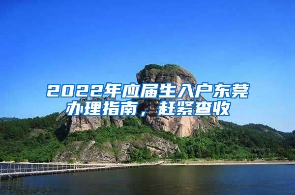 2022年应届生入户东莞办理指南，赶紧查收