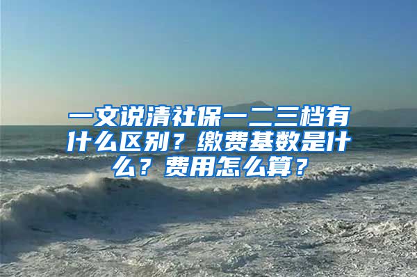 一文说清社保一二三档有什么区别？缴费基数是什么？费用怎么算？