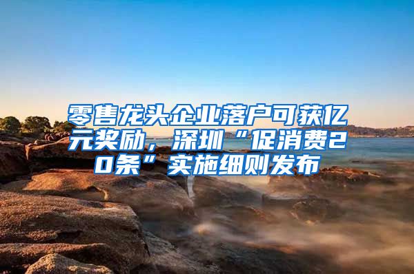 零售龙头企业落户可获亿元奖励，深圳“促消费20条”实施细则发布