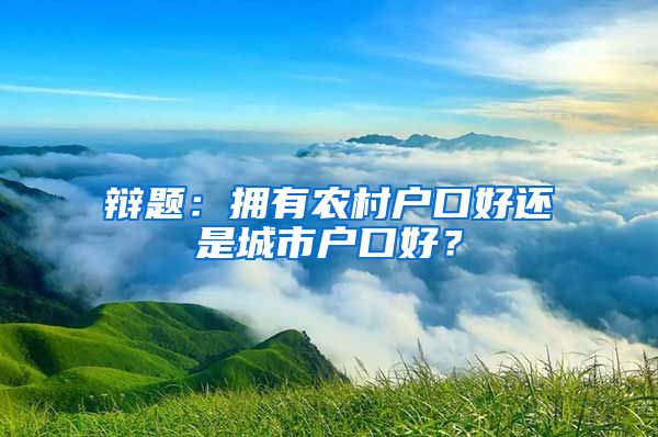 辩题：拥有农村户口好还是城市户口好？