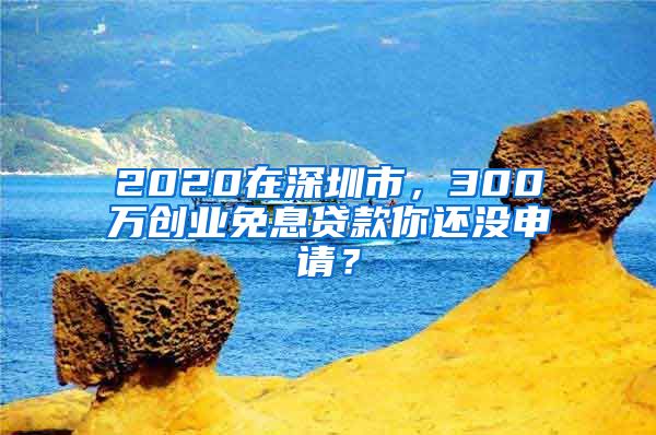 2020在深圳市，300万创业免息贷款你还没申请？