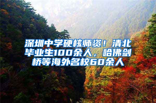 深圳中学硬核师资！清北毕业生100余人，哈佛剑桥等海外名校60余人