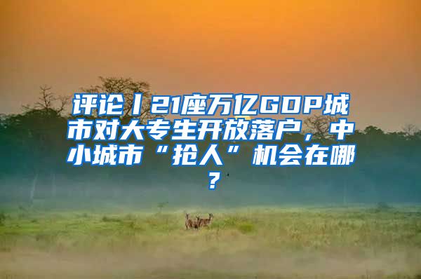 评论丨21座万亿GDP城市对大专生开放落户，中小城市“抢人”机会在哪？