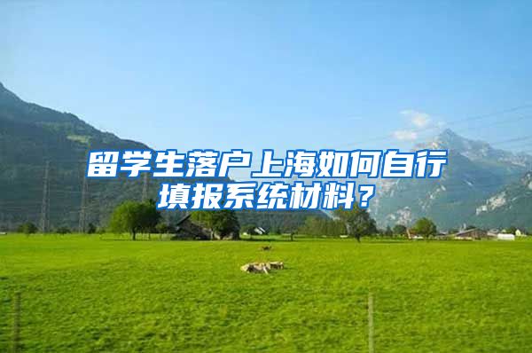 留学生落户上海如何自行填报系统材料？