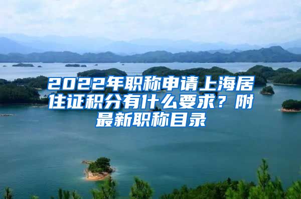 2022年职称申请上海居住证积分有什么要求？附最新职称目录