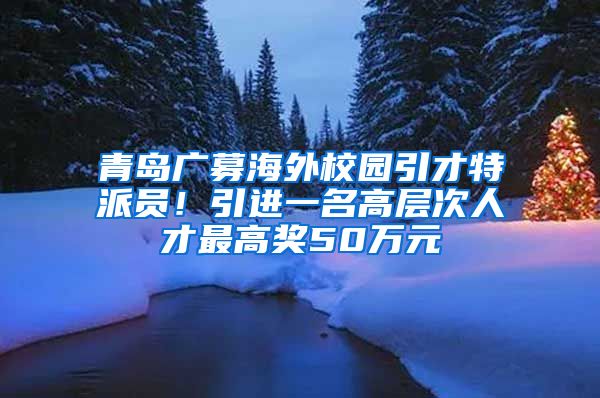 青岛广募海外校园引才特派员！引进一名高层次人才最高奖50万元