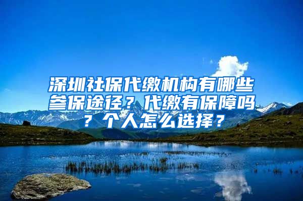 深圳社保代缴机构有哪些参保途径？代缴有保障吗？个人怎么选择？