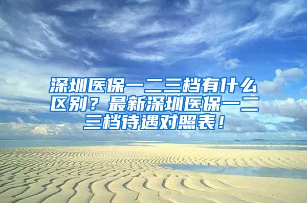 深圳医保一二三档有什么区别？最新深圳医保一二三档待遇对照表！