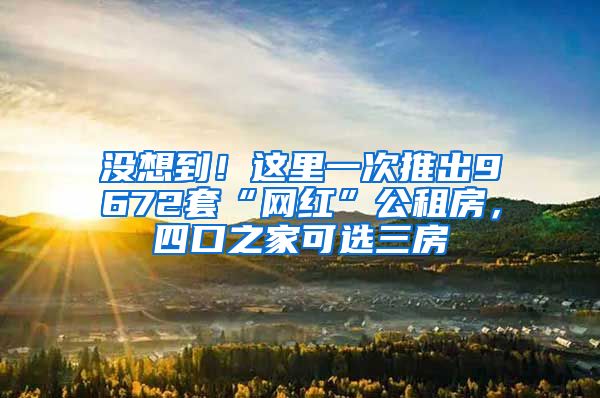 没想到！这里一次推出9672套“网红”公租房，四口之家可选三房