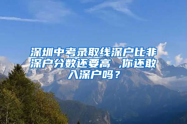 深圳中考录取线深户比非深户分数还要高 ,你还敢入深户吗？