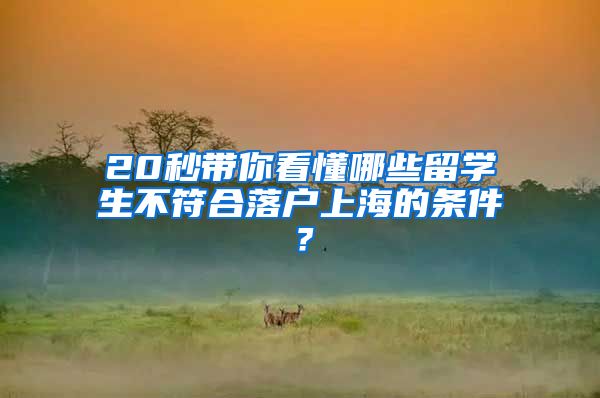 20秒带你看懂哪些留学生不符合落户上海的条件？