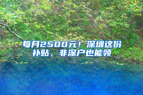 每月2500元！深圳这份补贴，非深户也能领