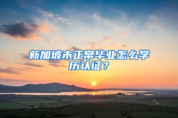 新加坡未正常毕业怎么学历认证？