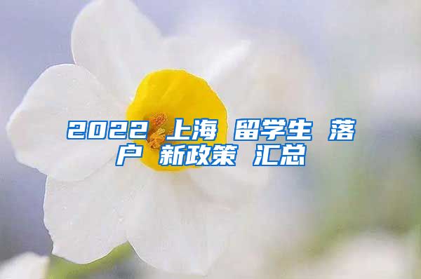 2022 上海 留学生 落户 新政策 汇总