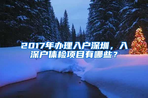 2017年办理入户深圳，入深户体检项目有哪些？