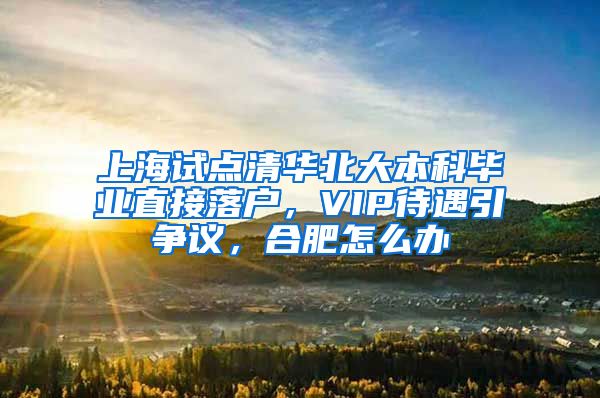 上海试点清华北大本科毕业直接落户，VIP待遇引争议，合肥怎么办