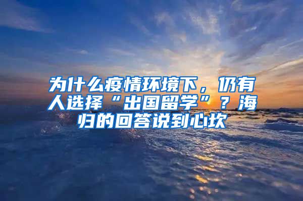 为什么疫情环境下，仍有人选择“出国留学”？海归的回答说到心坎