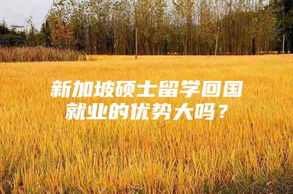 新加坡硕士留学回国就业的优势大吗？