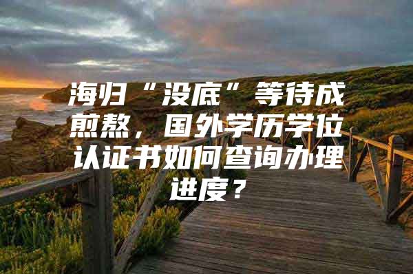 海归“没底”等待成煎熬，国外学历学位认证书如何查询办理进度？