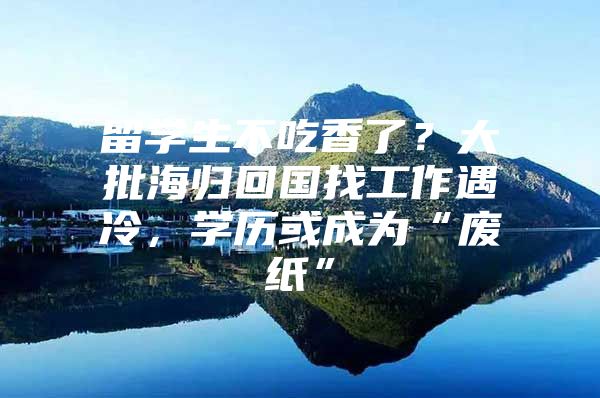 留学生不吃香了？大批海归回国找工作遇冷，学历或成为“废纸”