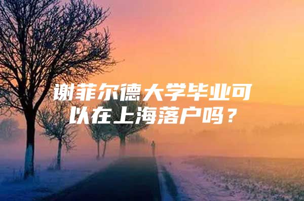 谢菲尔德大学毕业可以在上海落户吗？