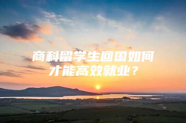 商科留学生回国如何才能高效就业？