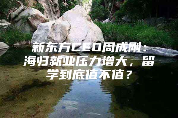 新东方CEO周成刚：海归就业压力增大，留学到底值不值？