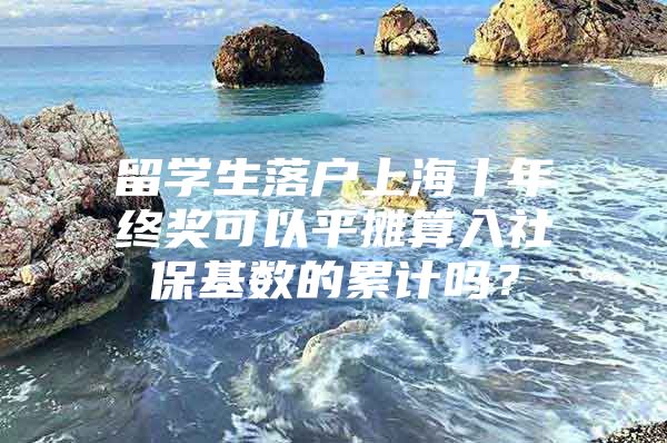 留学生落户上海丨年终奖可以平摊算入社保基数的累计吗？